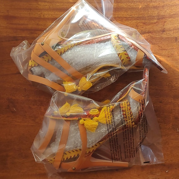 Kotur Guzel Bohemian Leather Snakeskin Stiletto Heels Size 10 Goddess Complex - Picture 16 of 16